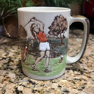 Vintage Otagiri Golf Themed Ceramic Mug